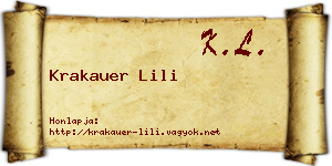 Krakauer Lili névjegykártya