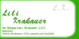 lili krakauer business card